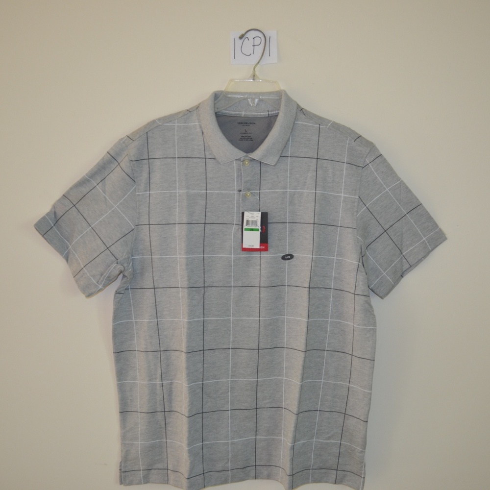 NWT Mens Pullover L SS Van Heusen Flex Polo Shirt